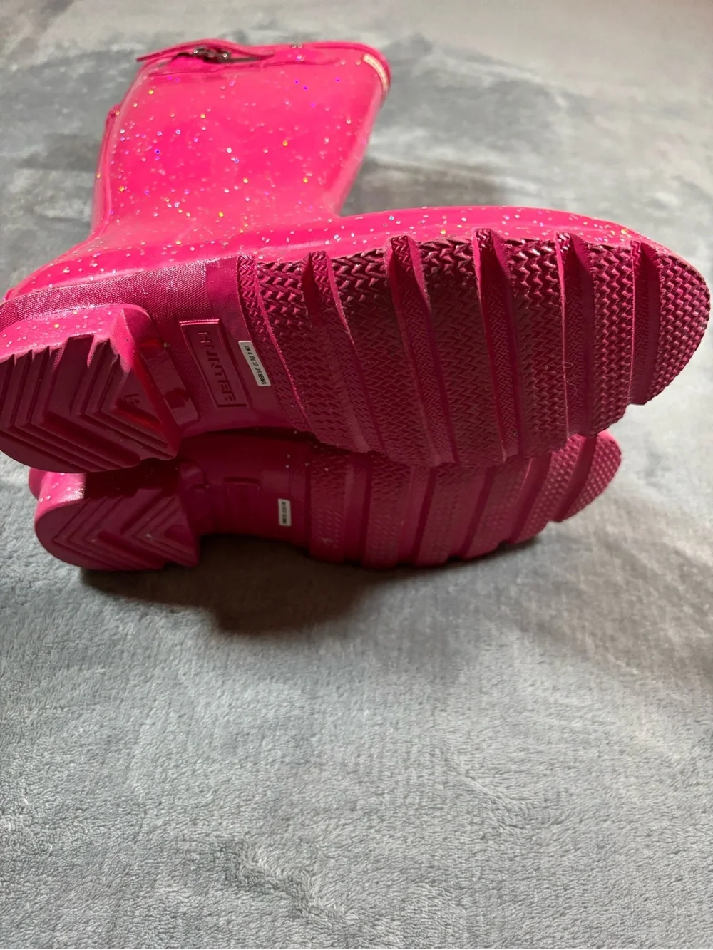 Hunter Girls Hot Pink Glitter Rain Boots